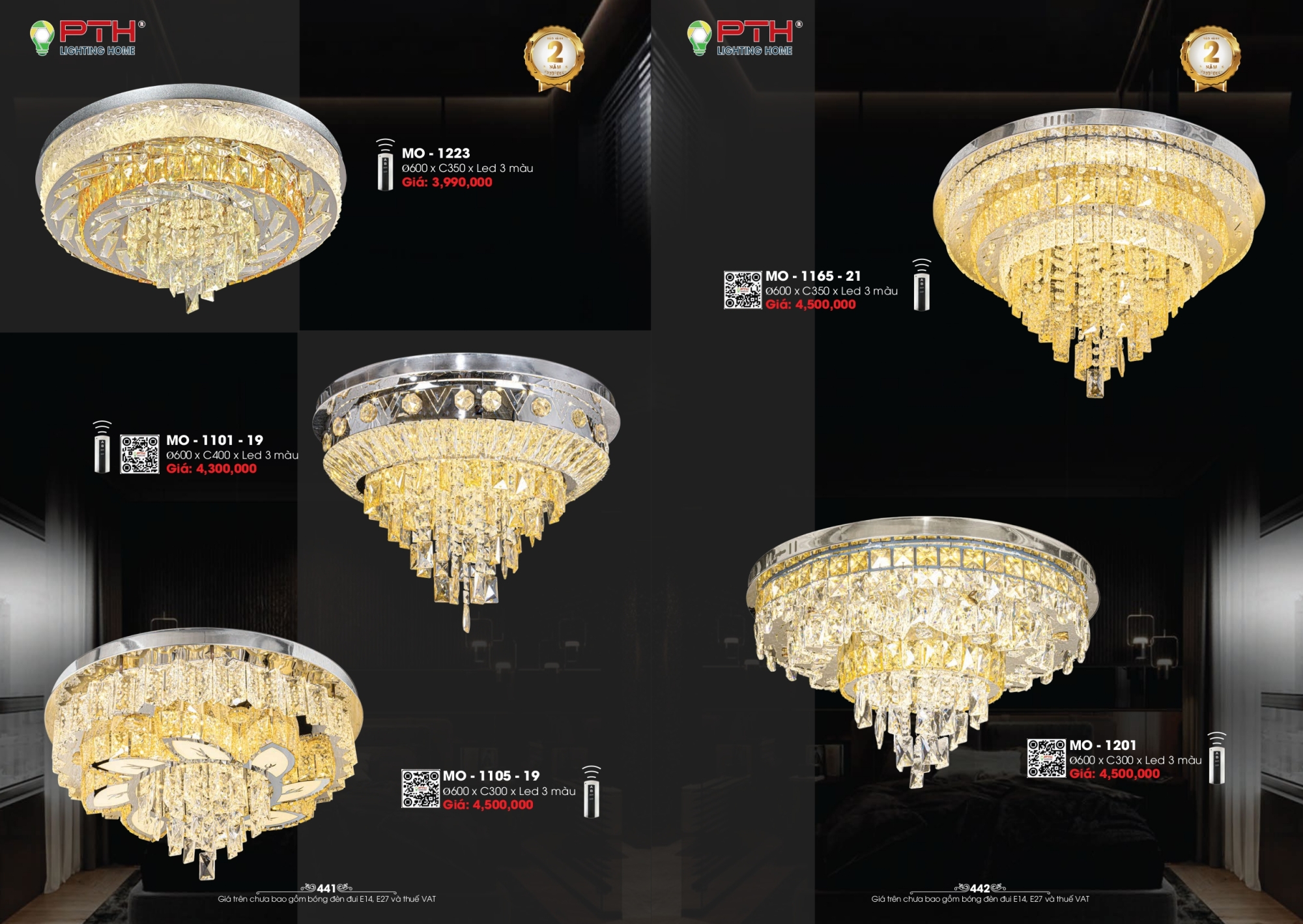 Bảng giá đèn trang trí PTH Lighting Home 2026